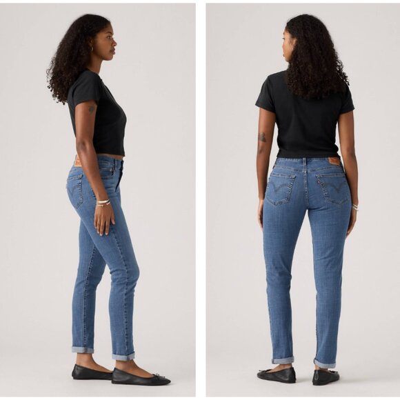 Levi's | Boyfriend Mid-Rise Jeans In Lapis Gem Medium Wash - Picture 2 of 12